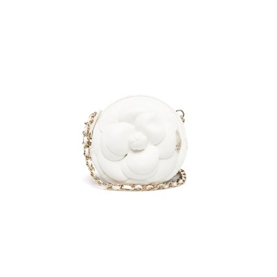 CHANEL ROUND CAMELLIA BOUQUET CLUTCH WITH CHAIN 1096754 (11*11*3cm)